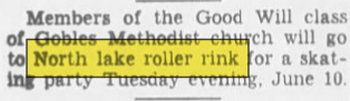 North Lake Roller Rink - Jun 06 1941 Article (newer photo)